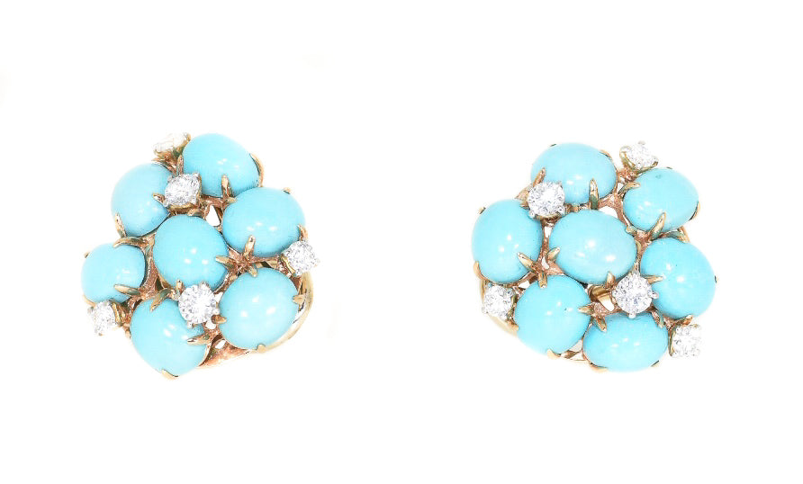 Teal hot sale diamond earrings