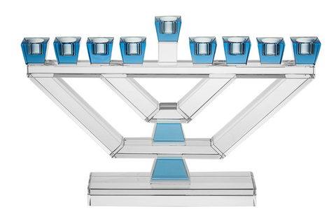 Blue Crystal Menorah