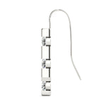 white gold three stone diamond drop earrings