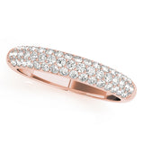 rose gold triple row diamond pave wedding band