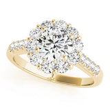 yellow gold round diamond halo engagement ring