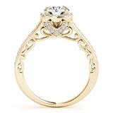 yellow gold vintage inspired diamond halo engagement ring