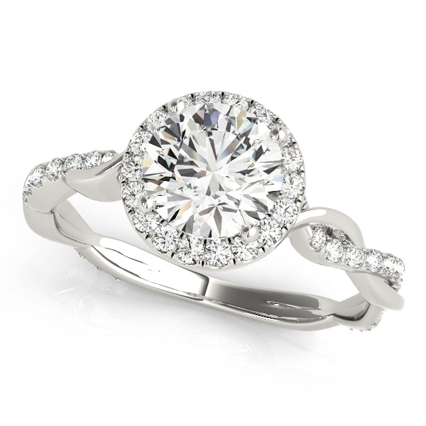 Twisted band halo hot sale engagement ring