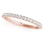 rose gold single row diamond wedding band