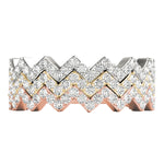 white gold yellow gold rose gold diamond zigzag stackable rings