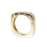 14kt yellow gold diamond square ring