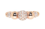 Rose Gold Graduated Bead Diamond Ring