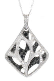 white gold black and white diamond pendant 