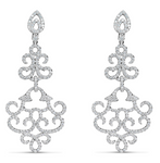 white gold diamond chandelier earrings