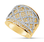 yellow gold and white gold diamond fashion ring